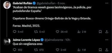 Rufin y Jaime Lorente se enganchan en redes por las protestas de Ferraz: Que ya no eres El Cid