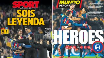 Portadas de 'Sport' y 'Mundo Deportivo'.