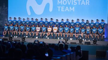 Imagen de los equipos masculino y femenino de Movistar para la temporada 2020.