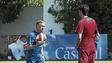 <b>SERIEDAD. </b>Clemente dirigió una sesión en la que la plantilla trabajó para olvidar el descenso.