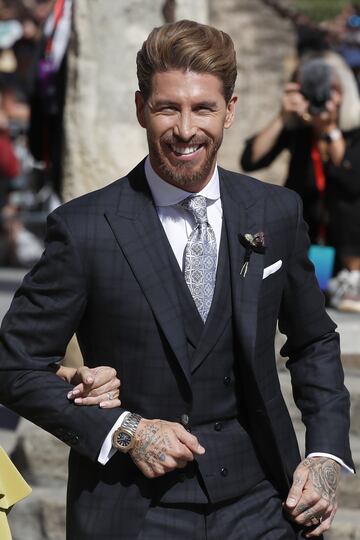 Sergio Ramos arriving for his nuptials.