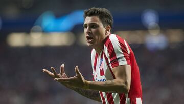 Giménez, en el Atlético-Juventus de la primera jornada de la Champions.
