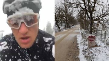 Michal Kwiatkowski y el recorrido de la Strade Bianche sufrieron las fuertes nevadas que han ca&iacute;do en Italia en los &uacute;ltimos d&iacute;as.