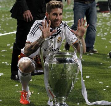 Ramos, celebrando la Décima en Lisboa.