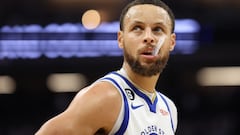 SACRAMENTO, CALIFORNIA - APRIL 30: Stephen Curry #30 of the Golden State Warriors looks on during the second quarter against the Sacramento Kings in game seven of the Western Conference First Round Playoffs at Golden 1 Center on April 30, 2023 in Sacramento, California. NOTE TO USER: User expressly acknowledges and agrees that, by downloading and or using this photograph, User is consenting to the terms and conditions of the Getty Images License Agreement.   Ezra Shaw/Getty Images/AFP (Photo by EZRA SHAW / GETTY IMAGES NORTH AMERICA / Getty Images via AFP)