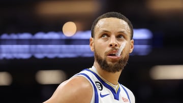 SACRAMENTO, CALIFORNIA - APRIL 30: Stephen Curry #30 of the Golden State Warriors looks on during the second quarter against the Sacramento Kings in game seven of the Western Conference First Round Playoffs at Golden 1 Center on April 30, 2023 in Sacramento, California. NOTE TO USER: User expressly acknowledges and agrees that, by downloading and or using this photograph, User is consenting to the terms and conditions of the Getty Images License Agreement.   Ezra Shaw/Getty Images/AFP (Photo by EZRA SHAW / GETTY IMAGES NORTH AMERICA / Getty Images via AFP)