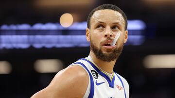 SACRAMENTO, CALIFORNIA - APRIL 30: Stephen Curry #30 of the Golden State Warriors looks on during the second quarter against the Sacramento Kings in game seven of the Western Conference First Round Playoffs at Golden 1 Center on April 30, 2023 in Sacramento, California. NOTE TO USER: User expressly acknowledges and agrees that, by downloading and or using this photograph, User is consenting to the terms and conditions of the Getty Images License Agreement.   Ezra Shaw/Getty Images/AFP (Photo by EZRA SHAW / GETTY IMAGES NORTH AMERICA / Getty Images via AFP)