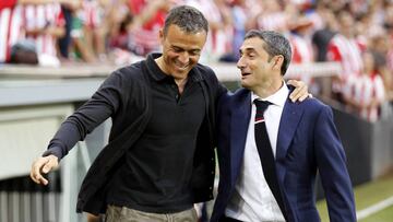 Luis Enrique y su sustituto en el banquillo del Barcelona, Valverde