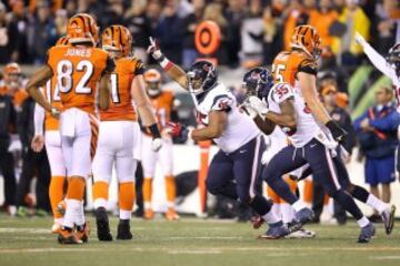 En la ¨²ltima jugada del partido la defensa de Houston recuper¨® un fumble de A.J. Green, consumandose la sorpresa y certificando la primera derrota de los Bengals esta temporada.