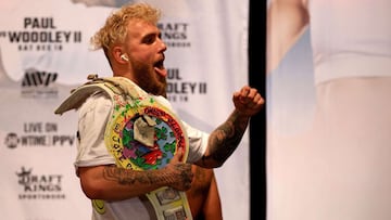 TAMPA, FLORIDA - DECEMBER 17: Jake Paul poses during a weigh in at the Hard Rock Hotel and Casino ahead of this weekends fight on December 17, 2021 in Tampa, Florida.   Mike Ehrmann/Getty Images/AFP
 == FOR NEWSPAPERS, INTERNET, TELCOS &amp; TELEVISION US