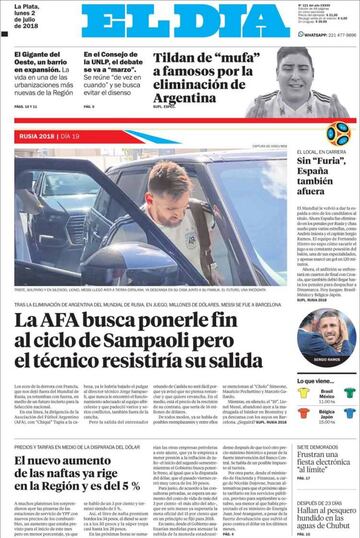 Las portadas de la prensa tras la eliminación de España