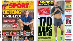 Portadas de los diarios Sport y Mundo Deportivo del d&iacute;a 4 de septiembre de 2019.