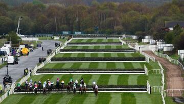 Perspectiva de la secuencia de obstáculos en el Grand National.