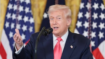 U.S. President Donald Trump speaks on the day he is set to sign an executive order on "Fostering the Future" in the East Room of the White House, in Washington, D.C., U.S., November 13, 2025. REUTERS/Jonathan Ernst