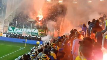 Ugly scenes as Arka Gdynia and Lechia Gdansk ultras carry out flare battle