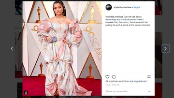 La cantante Andra Day Lays fue una de las invitadas a la entrega de los &Oacute;scar que m&aacute;s llam&oacute; la atenci&oacute;n. Las redes se han mofado de su vestido.