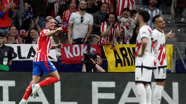 Gallagher celebró su gol ante el Rayo Vallecano.