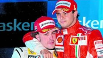 VAYA COMIENZO. Alonso y Massa compartirán box en Ferrari a partir de 2010 tras varios años de rivalidad.