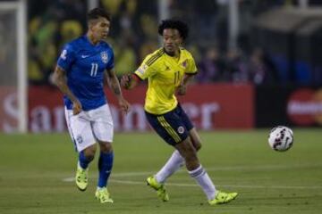 Juan Guillermo Cuadrado comandó el ataque colombiano ante Brasil.