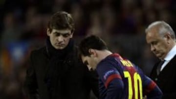 Tito y Messi, en un partido del Bar&ccedil;a.