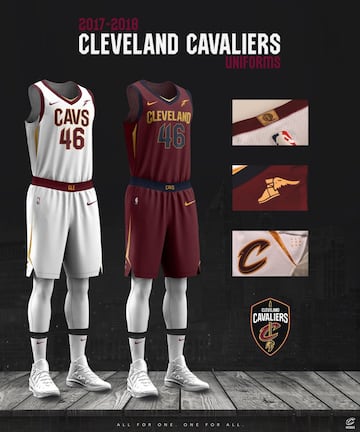 La camiseta de Cleveland Cavaliers para la temporada 2017-18.