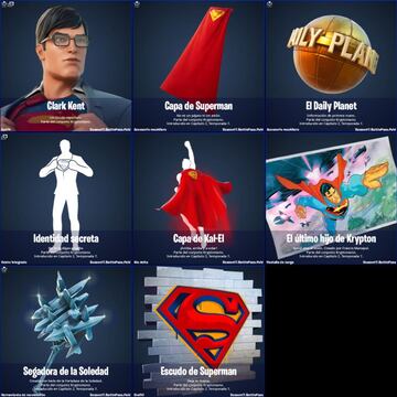Todos los objetos de Superman/Clark Kent en Fortnite