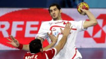 Ángel Montoro en el partido ante Hungría.