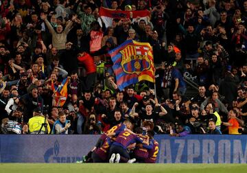 3-0. Leo Messi celebró el tercer gol.