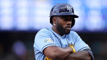 SEATTLE, WASHINGTON - JUNE 30: Randy Arozarena #56 of the Tampa Bay Rays celebrates his two run home run against the Seattle Mariners during the fourth inning at T-Mobile Park on June 30, 2023 in Seattle, Washington.   Steph Chambers/Getty Images/AFP (Photo by Steph Chambers / GETTY IMAGES NORTH AMERICA / Getty Images via AFP)