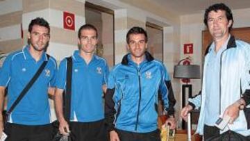 <b>REGRESO. </b>Marc Bertrán, Juanlu Hens, Natalio y Mandiá forman parte de la historia del Córdoba.