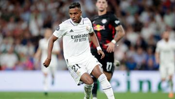 Rodrygo, en el partido del miércoles contra el Leipzig.