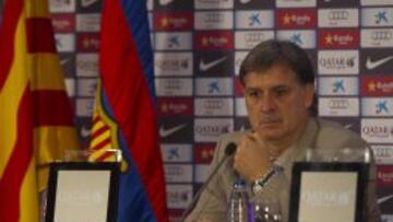 Martino, durante su presentaci&oacute;n como entrenador del Barcelona.