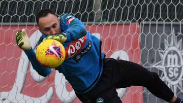 David Ospina durante un entrenamiento con Napoli.