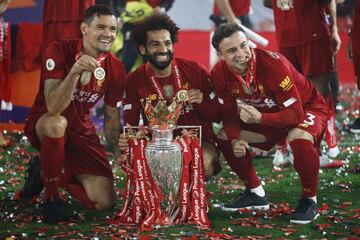 Mohamed Salah, Xherdan Shaqiri y Dejan Lovren. 