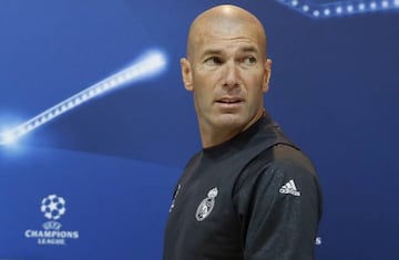 Zinedine Zidane speaking to the media ahead of the Champions League final