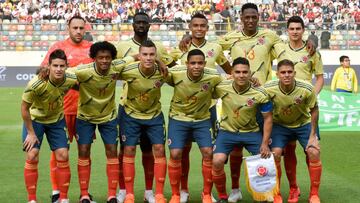 Formaci&oacute;n de la Selecci&oacute;n Colombia en el amistoso ante Per&uacute;