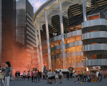 El estadio contará con una 'fan zone' en el exterior del recinto de más de 6.000m2 para todo tipo de acontecimientos y animación antes de los partidos. 