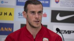 Gareth Bale habla en la rueda de prensa previa al Eslovaquia-Gales de clasificaci&oacute;n para la Eurocopa 2020. 
 