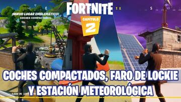 Fortnite Cap&iacute;tulo 2 - Temporada 1 | Desaf&iacute;o de Forjado en Sorbete: baila en Coches Compactados, el faro de Lockie y en una estaci&oacute;n meteorol&oacute;gica