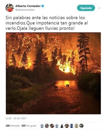 La solidaridad del mundo del deporte con los incendios de Galicia, Asturias y Portugal