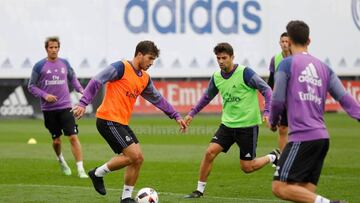 Lucas Silva, en su vuelta a los entrenamientos con el Madrid