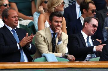 David Beckham no se ha querido perder el partido entre Nadal y Federer. 