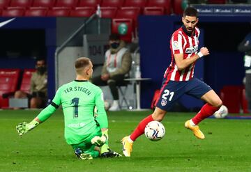 Carrasco marcó el 1-0 al final de la primera parte.