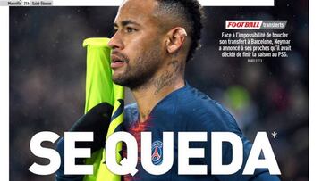 L'Equipe: Neymar le dice al PSG y al Barça que se quedará en París
