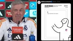 La sala de prensa no pudo aguantar la risa: la respuesta de Ancelotti al tuit del Atleti