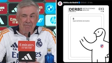 La sala de prensa no pudo aguantar la risa: la respuesta de Ancelotti al tuit del Atleti