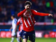 Armando Gonzalez celebrates his goal 0-1 of Guadalajara during the 16th round match between Pachuca and Guadalajara as part of the Liga BBVA MX, Torneo Apertura 2025 at Hidalgo Stadium, on November 02, 2025 in Pachuca, Hidalgo, Mexico.