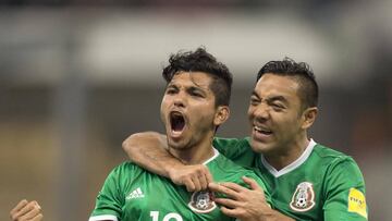 Jesus Corona celebrates after scoring the second goal.