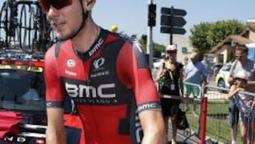 Tejay Van Garderen en la salida de la decimosexta etapa del Tour.