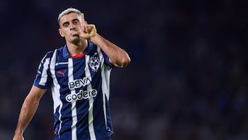 German Berterame celebrate this goal 1-0 of Monterrey during the 8th round match between Monterrey and FC Juarez as part of the Liga BBVA MX, Torneo Apertura 2024 at BBVA Bancomer Stadium on September 18, 2024 in Monterrey, Nuevo Leon, Mexico.